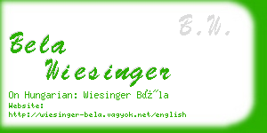 bela wiesinger business card